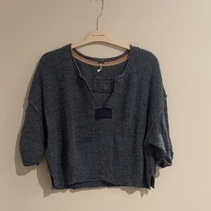 Free People Daybreak Sweater in Deep Blue